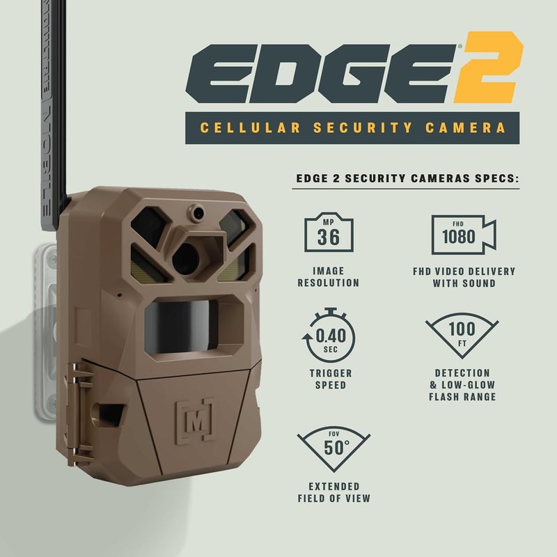 MOULTRIE Edge 2 Cellular Security Camera - On Demand 36MP Photo - 1080P Video with HD Audio - Auto Connect Nationwide 4G LTE - 100 Ft Detection Range - Low Glow Flash - Image 1